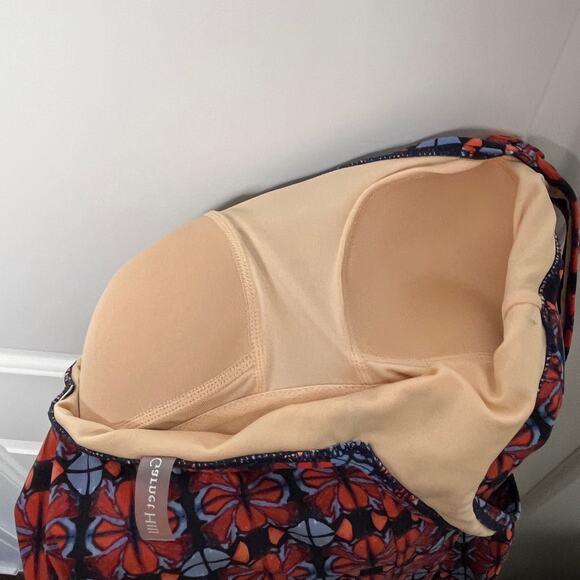 Garnet Hill Active Square Neck One Piece Swimsuit Ruched Flattering Size 8 - Picture 8 of 8